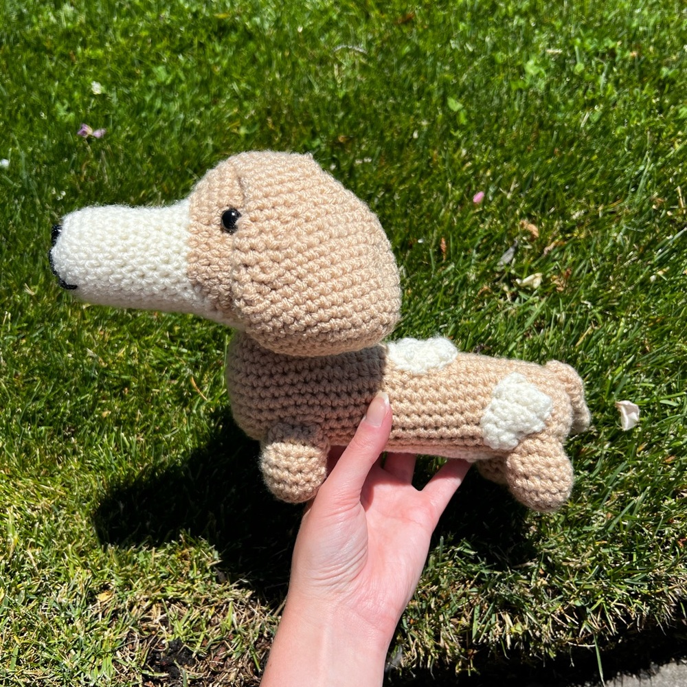 Hand Crocheted Mr. Weenie the Dachshund Stuffed Animal Plushie! - Picture 8 of 14